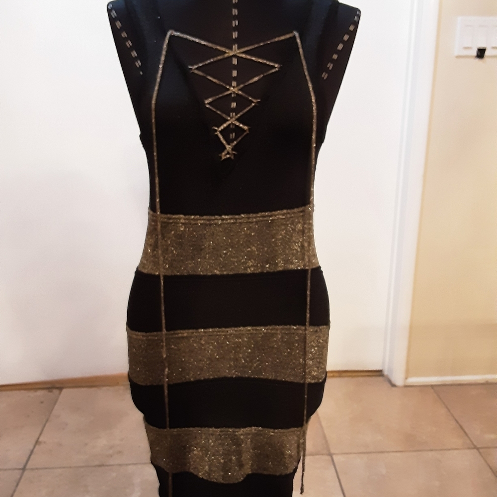 Black & Gold Sparkly Dress